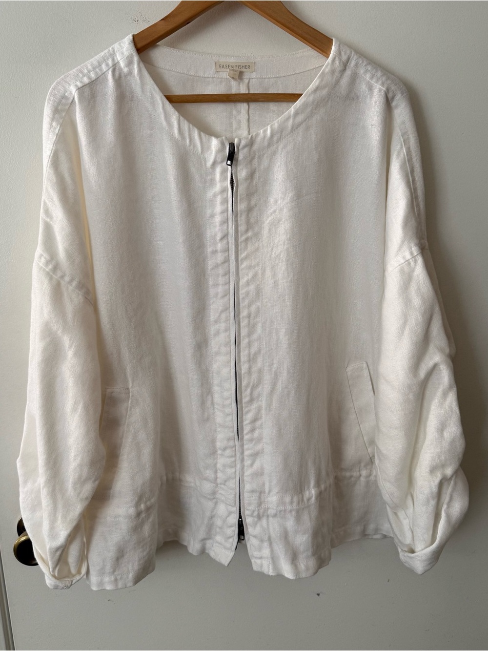 Eileen Fisher White Linen Jacket Size xL